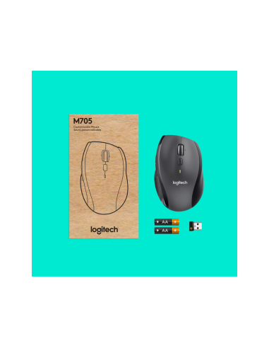 Logitech Customizable Mouse M705 ratón Oficina mano derecha RF inalámbrico Óptico 1000 DPI