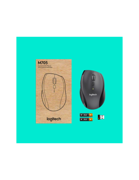 Logitech Customizable Mouse M705 ratón Oficina mano derecha RF inalámbrico Óptico 1000 DPI