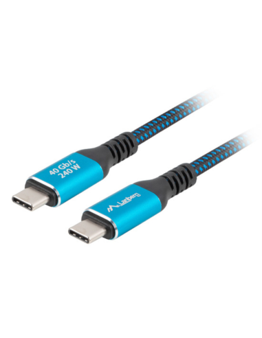 Lanberg CA-CMCM-45CU-0010-BK cable USB USB 3.2 Gen 2 (3.1 Gen 2) 1 m USB C Negro, Azul