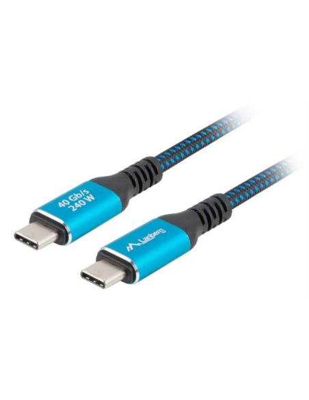 Lanberg CA-CMCM-45CU-0010-BK cable USB USB 3.2 Gen 2 (3.1 Gen 2) 1 m USB C Negro, Azul