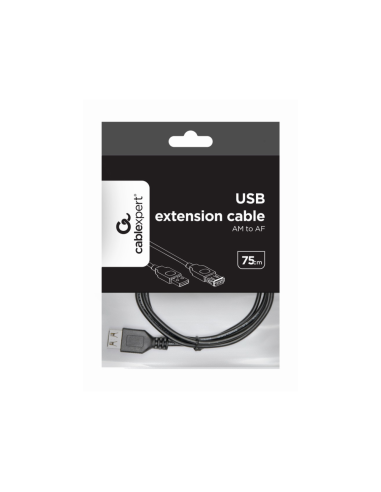 Gembird CC-USB2-AMAF-75CM/300-BK cable USB USB 2.0 0,75 m USB A Negro