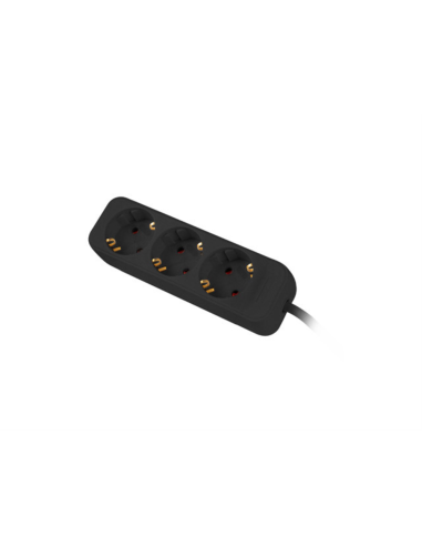 Lanberg PS0-03F-0150-BK base múltiple 1,5 m 3 salidas AC Interior Negro