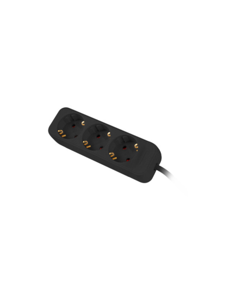 Lanberg PS0-03F-0150-BK base múltiple 1,5 m 3 salidas AC Interior Negro