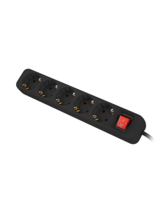 Lanberg PS1-05F-0300-BK base múltiple 3 m 5 salidas AC Interior Negro