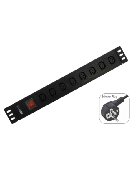 WP WPN-PDU-G05-08 base múltiple 2 m 8 salidas AC Negro
