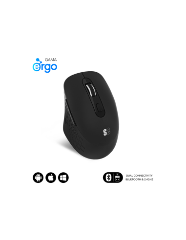 SUBBLIM SUBMO-EDCUR01 ratón Universal mano derecha Bluetooth + USB Type-A Óptico 1600 DPI