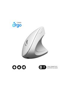 SUBBLIM RATON OPTICO DUAL GLIDE VERTICAL ERGO DUAL BATERIA BLANCO ratón Universal mano derecha Bluetooth + USB Type-A Óptico 160