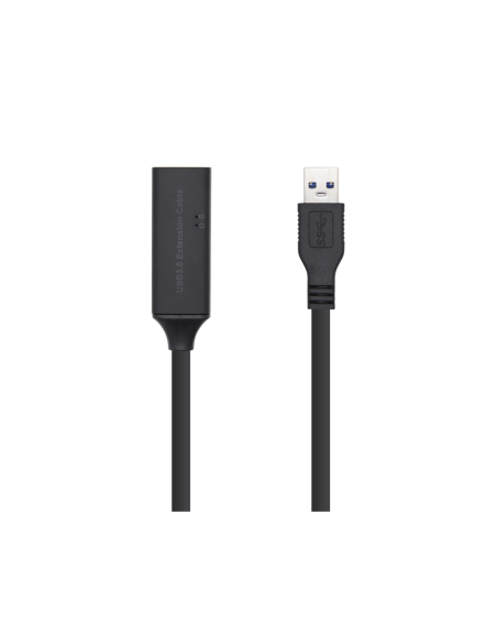 AISENS Cable USB 3.0 Prolongador con amplificador y alim., Tipo A/M-A/H, Negro, 10m