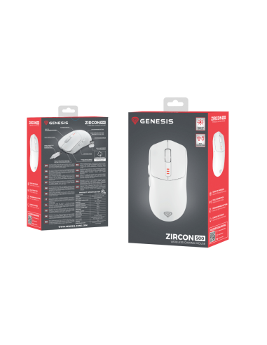 GENESIS Zircon 500 ratón Juego mano derecha RF Wireless + Bluetooth + USB Type-C Óptico 10000 DPI