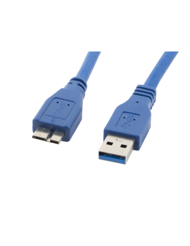 Lanberg CA-US3M-10CC-0005-B cable USB 0,5 m Micro-USB A USB A Azul