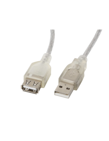 Lanberg CA-USBE-12CC-0018-TR cable USB USB 2.0 1,8 m USB A Transparente