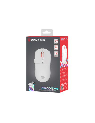 GENESIS Zircon XIII ratón Juego Ambidextro RF Wireless + USB Type-C Óptico 26000 DPI