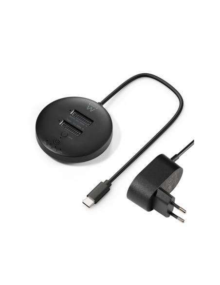 Ewent EW7078 base de conexión para disco duro USB 3.2 Gen 1 (3.1 Gen 1) Type-C Negro