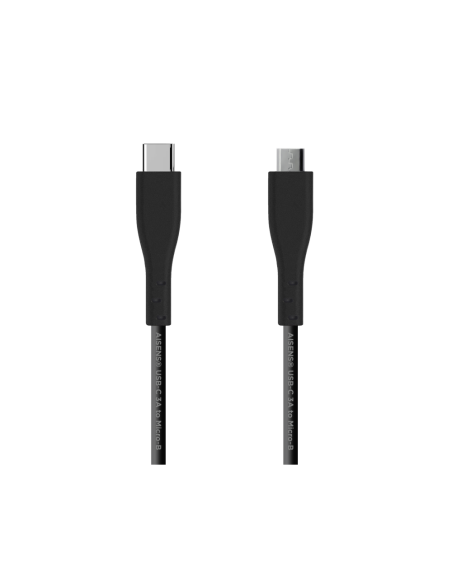 AISENS Cable USB 2.0 3A, tipo USB C/M - micro B/M, Negro, 1.0 m