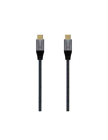 AISENS Cable USB 2.0 Aluminio 5A 100W E-Mark, USB-C/M-USB-C/M, Gris, 1.0M