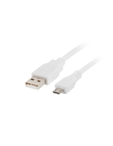 Lanberg CA-USBM-10CC-0010-W cable USB USB 2.0 1 m Micro-USB A USB A Blanco