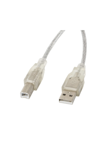 Lanberg CA-USBA-12CC-0030-TR cable USB USB 2.0 3 m USB B Transparente