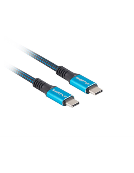 Lanberg CA-CMCM-45CU-0012-BK cable USB USB4 Gen 2x2 0,12 m USB C Negro, Azul