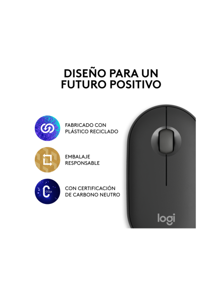 Logitech 910-007015 ratón Viajes Ambidextro RF Wireless + Bluetooth Óptico 4000 DPI