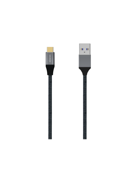 AISENS Cable USB 3.1 Gen2 Aluminio 10Gbps 3A, Tipo USB-C/M-A/M, Gris, 0.5M