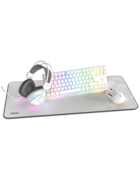 Krom NXKROMKLASS teclado Ratón incluido Juego USB QWERTY Inglés Blanco