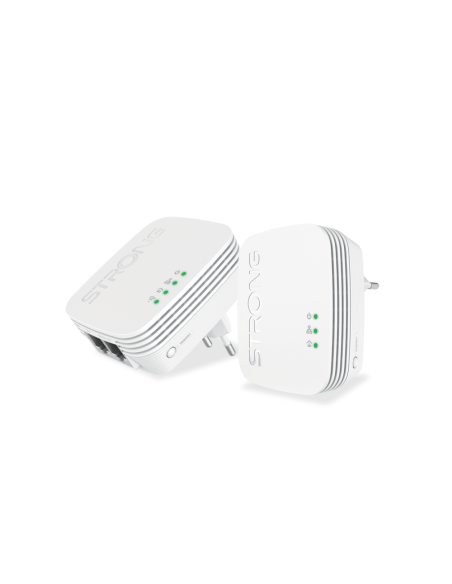 Strong POWERLWF600DUOMINI adaptador de red PowerLine 600 Mbit/s Ethernet Wifi Blanco 2 pieza(s)