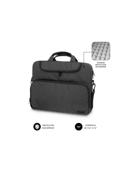 SUBBLIM Maletín Ordenador Air Padding Laptop bag 13,3-14" Gris Oscuro