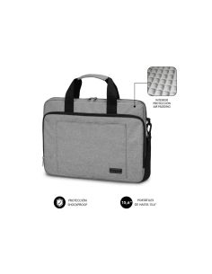 SUBBLIM Maletín Ordenador Air Padding Laptop bag 15,6" Grey