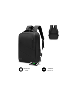 SUBBLIM City Backpack Mochila para portátil 15.6", Poliéster Oxford, Negra