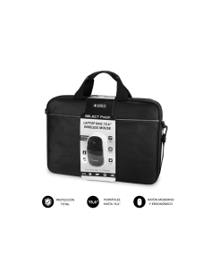SUBBLIM Maletín con Ratón Select Pack Wireless Mouse USB + Laptop bag 15,6"