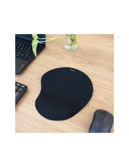 TooQ Alfombrilla para ratón ergonómica con reposamuñecas de gel, Negro