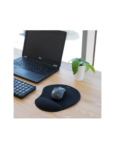 TooQ Alfombrilla para ratón ergonómica con reposamuñecas de gel, Negro
