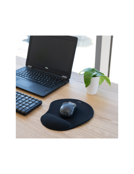 TooQ Alfombrilla para ratón ergonómica con reposamuñecas de gel, Negro