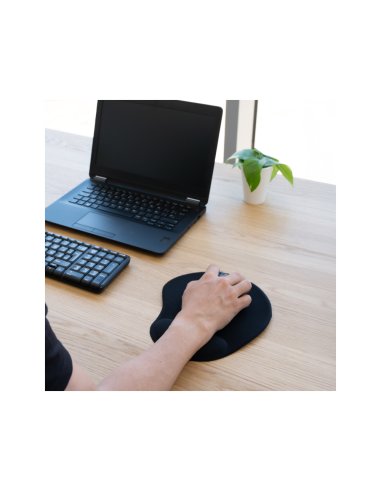 TooQ Alfombrilla para ratón ergonómica con reposamuñecas de gel, Negro