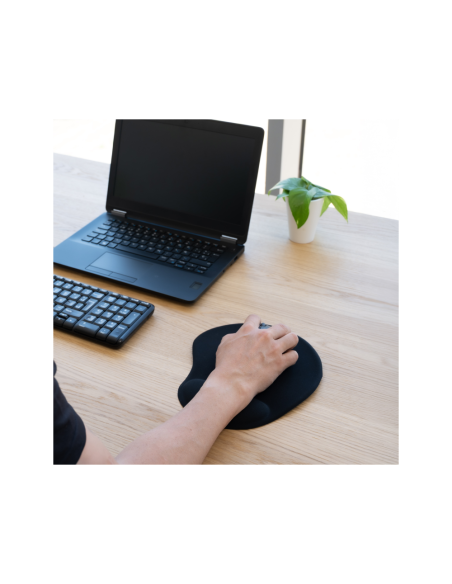 TooQ Alfombrilla para ratón ergonómica con reposamuñecas de gel, Negro