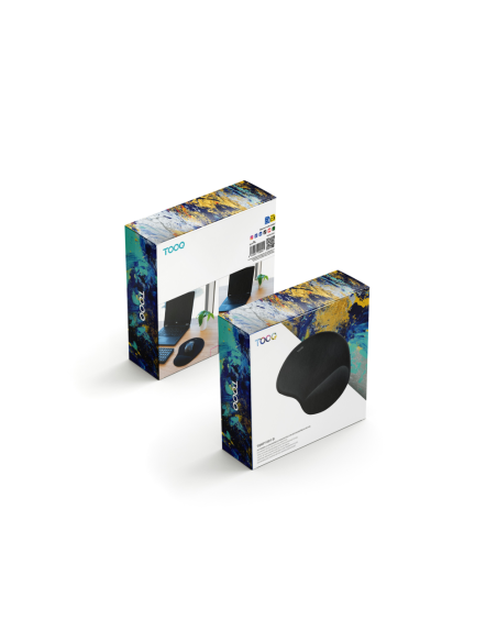 TooQ Alfombrilla para ratón ergonómica con reposamuñecas de gel, Negro