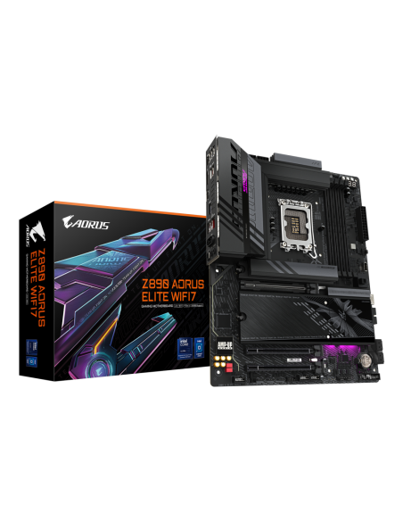 GIGABYTE Placa base Z890 AORUS ELITE WIFI7 - Compatible con CPUs Intel Core Ultra (Serie 2), VRM de 16+1+2 fases, hasta 8800MHz 