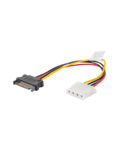 Lanberg CA-SAHD-10CU-0015 cable de SATA 0,15 m Molex (4-pin) SATA de 15 pines Negro, Rojo, Amarillo