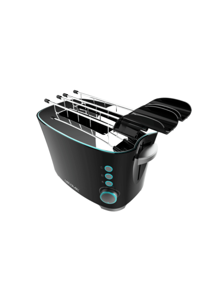 Cecotec 02184 tostadora 7 2 rebanada(s) 650 W Negro, Acero inoxidable
