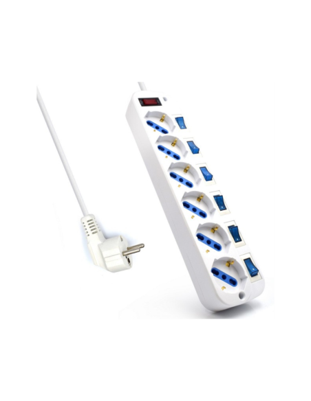 Ewent EW3932-3M limitador de tensión Blanco 6 salidas AC