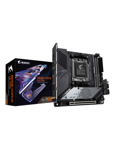 GIGABYTE B650I AORUS ULTRA Placa Base - Compatible con procesadores AMD Ryzen 9000, VRM digital de 8+2+1, hasta 7200MHz DDR5 (OC