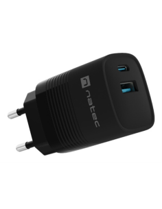 NATEC NUC-2141 cargador de dispositivo móvil Universal Negro Corriente alterna Carga rápida Interior