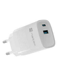 NATEC NUC-2140 cargador de dispositivo móvil Universal Blanco Corriente alterna Carga rápida Interior