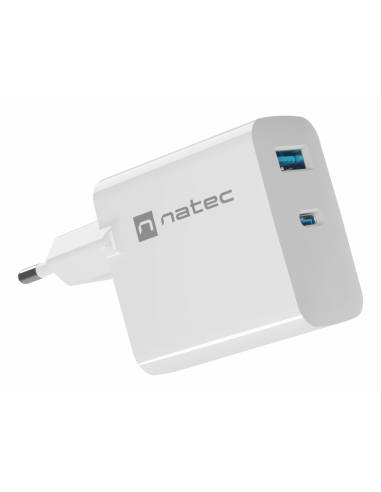 NATEC NUC-2142 cargador de dispositivo móvil Universal Blanco Corriente alterna Carga rápida Interior