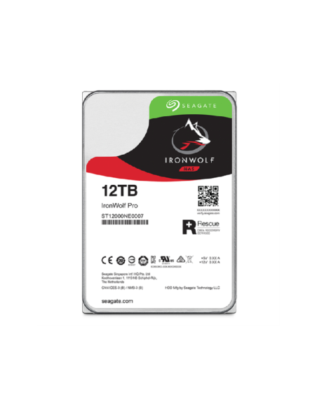 Seagate IronWolf Pro ST12000NT001 disco duro interno 12 TB 7200 RPM 256 MB 3.5" Serial ATA III