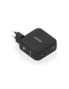 AISENS ASCH-140W3P031-BK cargador de dispositivo móvil Universal Corriente alterna Carga rápida Interior