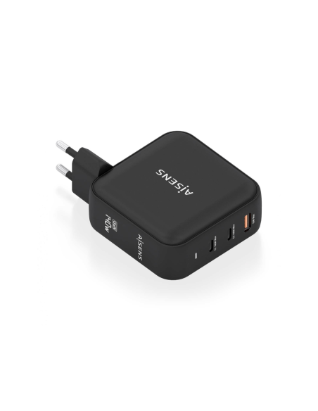 AISENS ASCH-140W3P031-BK cargador de dispositivo móvil Universal Corriente alterna Carga rápida Interior
