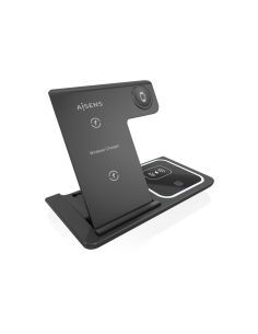 AISENS ASCH-15W3WC043-BK cargador de dispositivo móvil Auriculares, Teléfono móvil, Smartphone, Reloj inteligente Cargador inalá