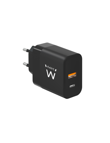 Ewent EW1327 cargador de dispositivo móvil Universal Negro Corriente alterna Carga rápida Interior