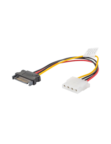 Lanberg CA-SAHD-10CU-0015 cable de SATA 0,15 m Molex (4-pin) SATA de 15 pines Negro, Rojo, Amarillo